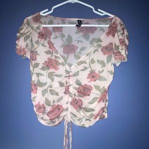 Light pink floral blouse